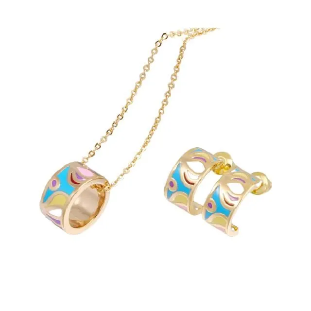 Small Colorful Enamel Jewelry Set