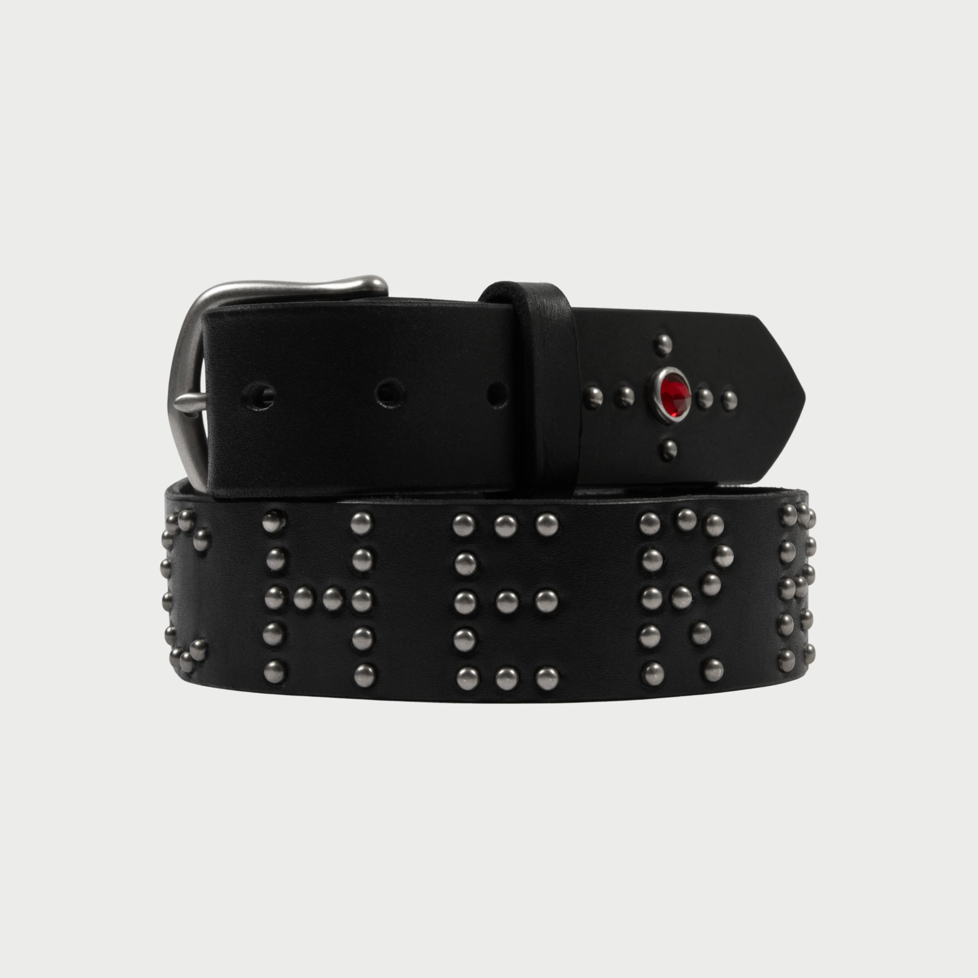 Studded Leather Belt (Black)