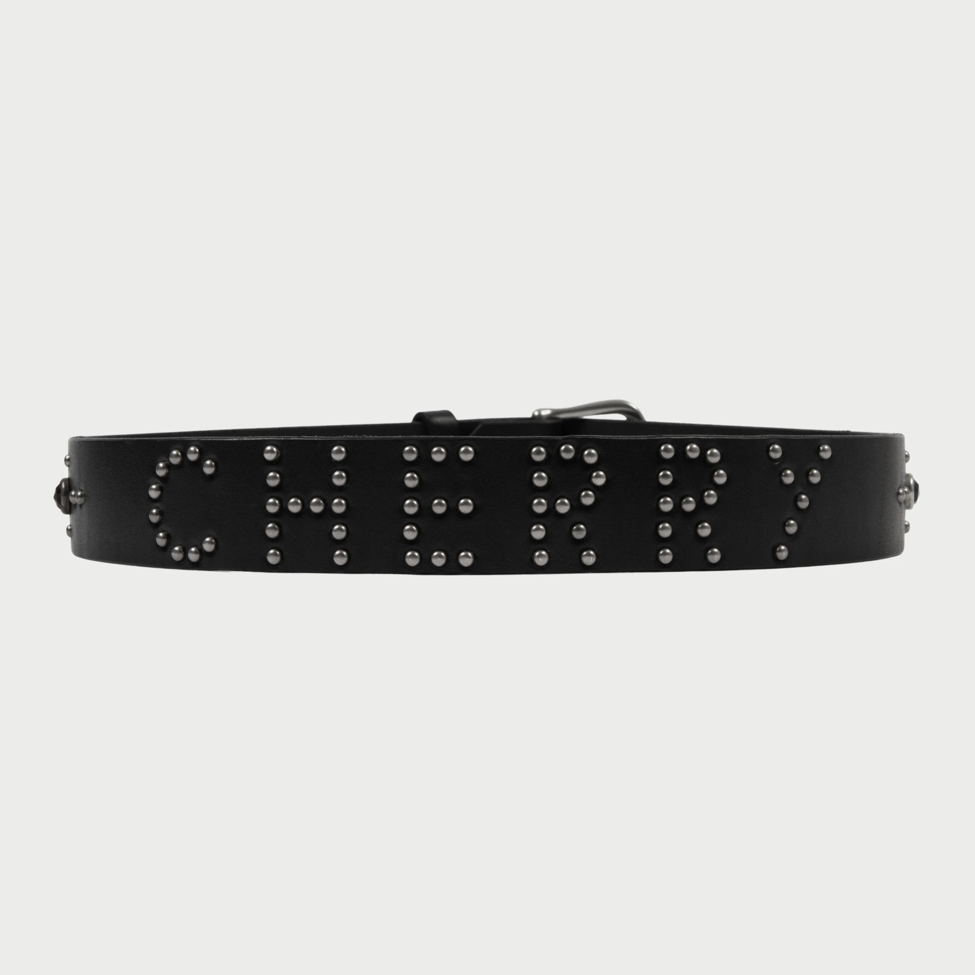 Studded Leather Belt (Black)