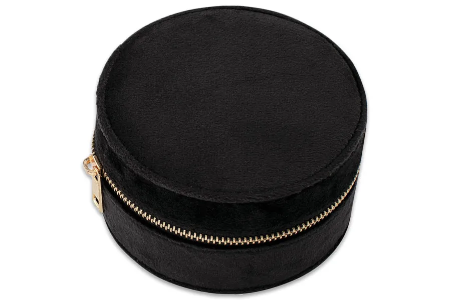 Velvet Round Jewelry Travel Case